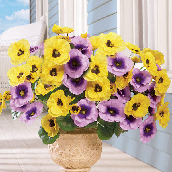 Ophelia & Co. Artificial Pansy Floral Arrangement Wayfair